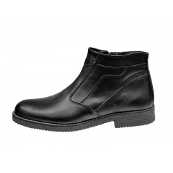 Ghete barbatesti negre din piele naturala cu fermoar Rusay Office GKR61N