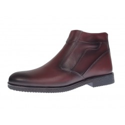 Ghete barbatesti bordeaux din piele naturala cu fermoar Rusay Office GKR61VIS