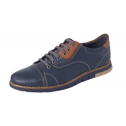 Pantofi barbati, casual din piele naturala, Bleumarin, GKR67BL
