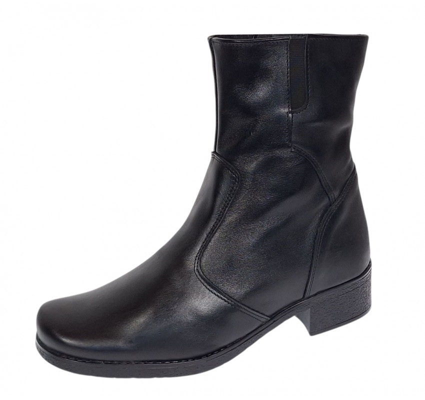 Ghete dama casual imblanite din piele naturala cu fermoar GKR6N