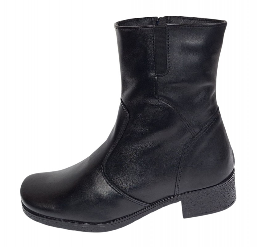 Ghete dama casual imblanite din piele naturala cu fermoar GKR6N