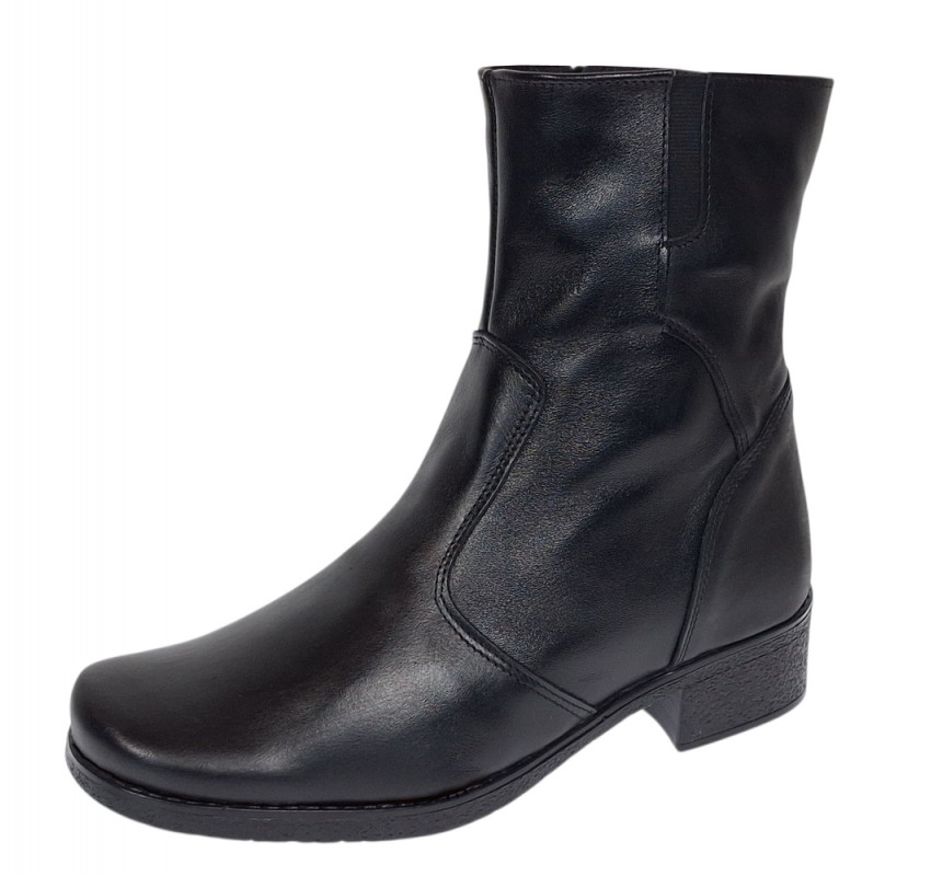 Ghete dama casual imblanite din piele naturala cu fermoar GKR6N