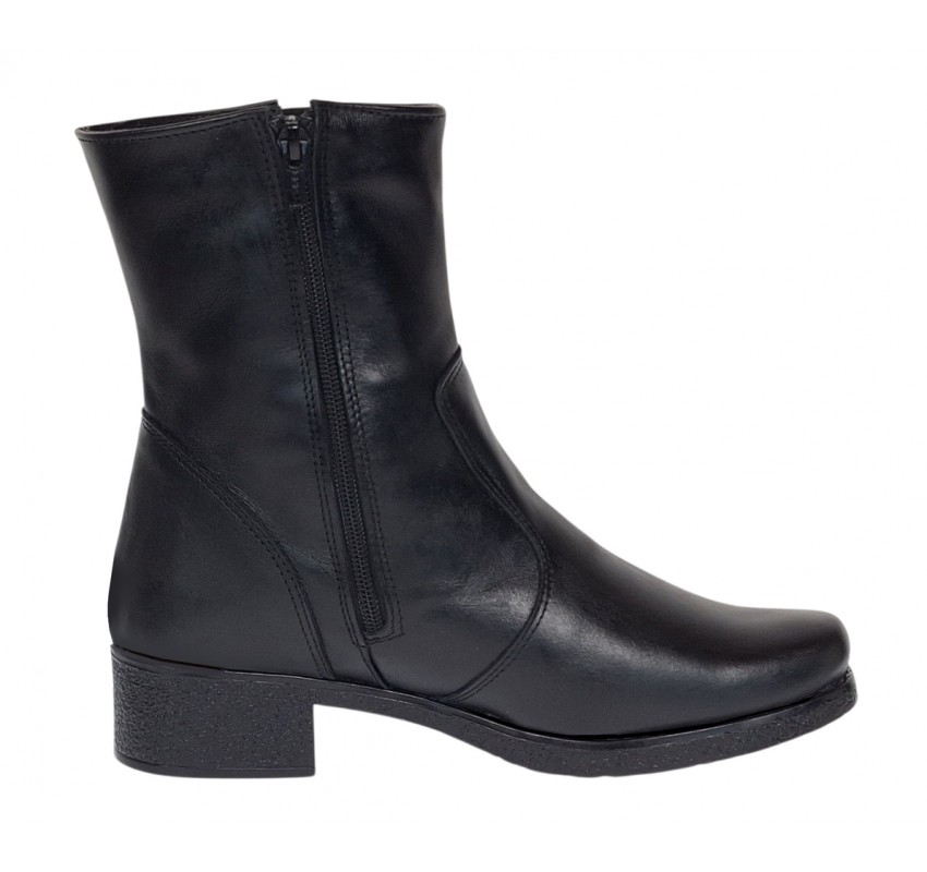 Ghete dama casual imblanite din piele naturala cu fermoar GKR6N