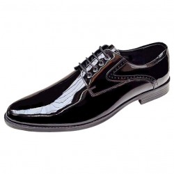 Pantofi barbati eleganti din piele naturala de culoare Negru Lac Zidan 819