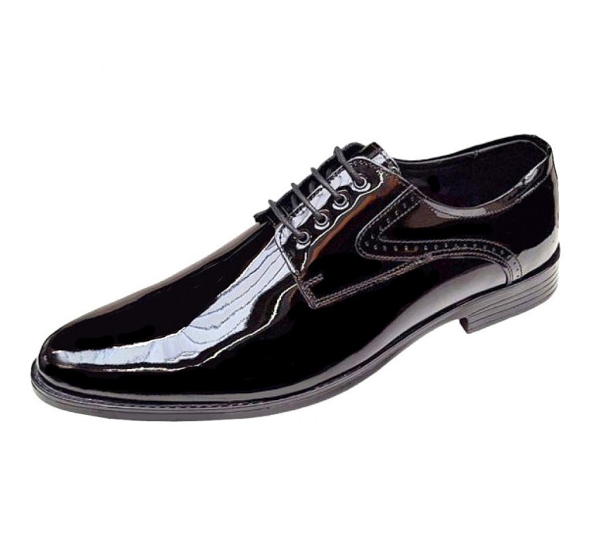 Pantofi barbati eleganti din piele naturala de culoare Negru Lac Zidan 819