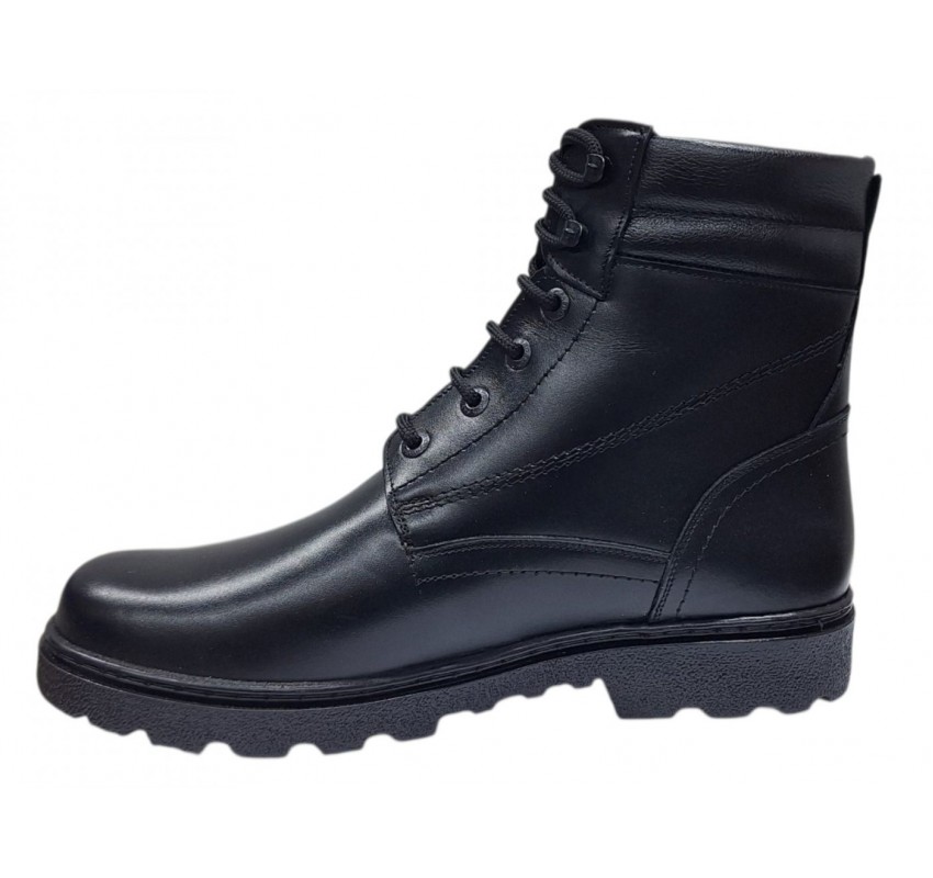 Bocanci barbati negri din piele naturala imblaniti, marimi 39 - 46 Army GKR700BN