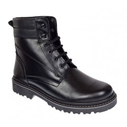 Bocanci barbati miliari din piele naturala imblaniti, model Army Force Negru GKR700N