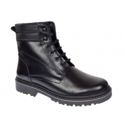 Bocanci barbati miliari din piele naturala imblaniti, model Army Force Negru GKR700N