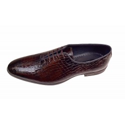 Pantofi eleganti pentru barbati piele naturala Croco Maro Lacuit GKR70M