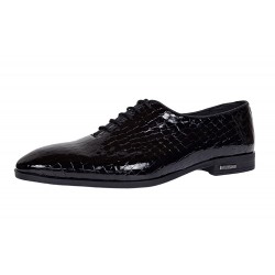 Pantofi eleganti pentru barbati, piele naturala croco Negru GKR70N