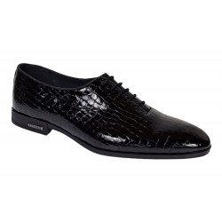 Pantofi eleganti pentru barbati, piele naturala croco Negru GKR70N
