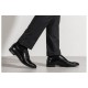 Pantofi barbati eleganti, negri din piele naturala croco lac GKR70N
