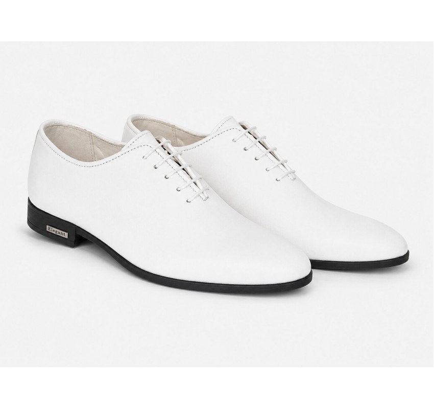 Pantofi albi eleganti barbati piele naturala GKR71A