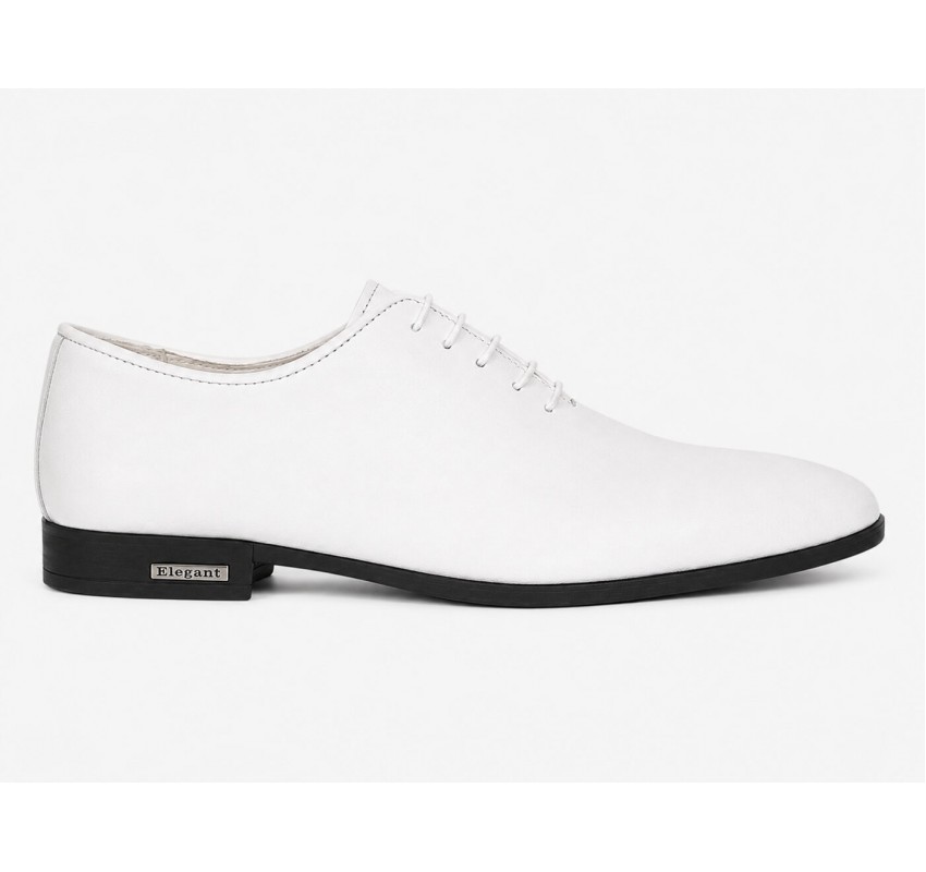 Pantofi albi eleganti barbati piele naturala GKR71A