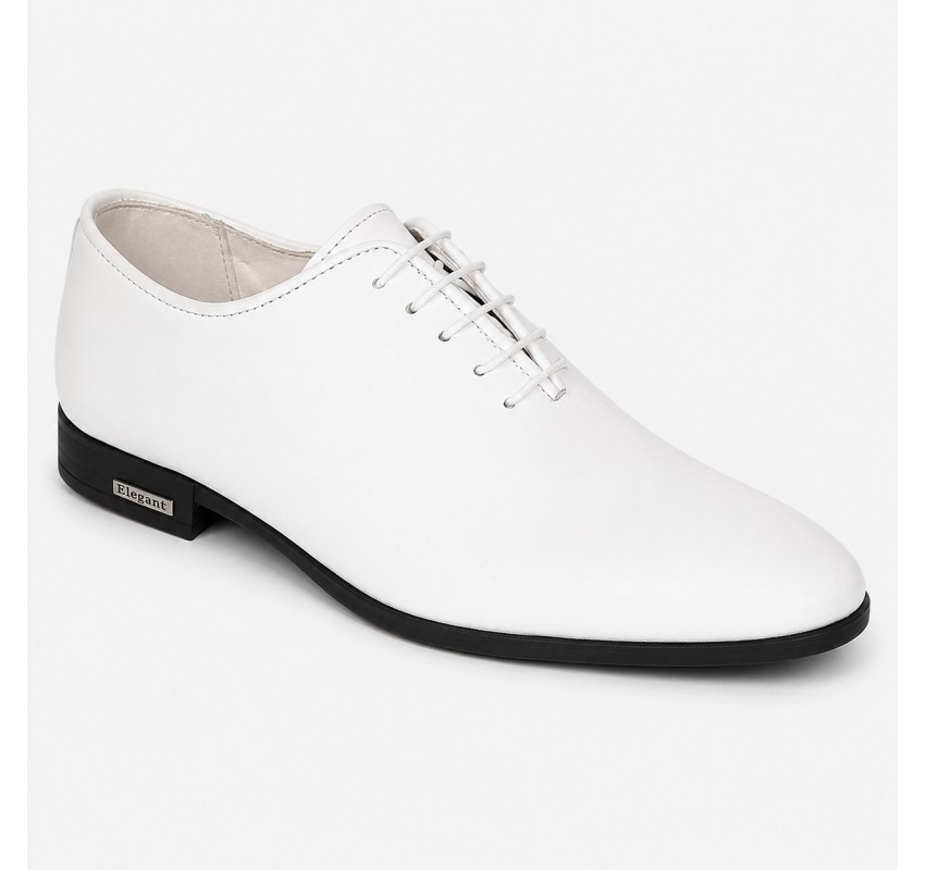 Pantofi albi eleganti barbati piele naturala GKR71A