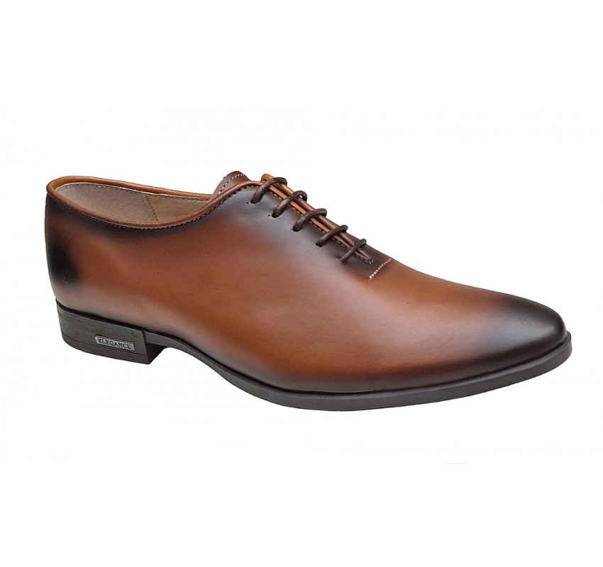 Pantofi barbati eleganti din piele naturala maro coniac GKR71M
