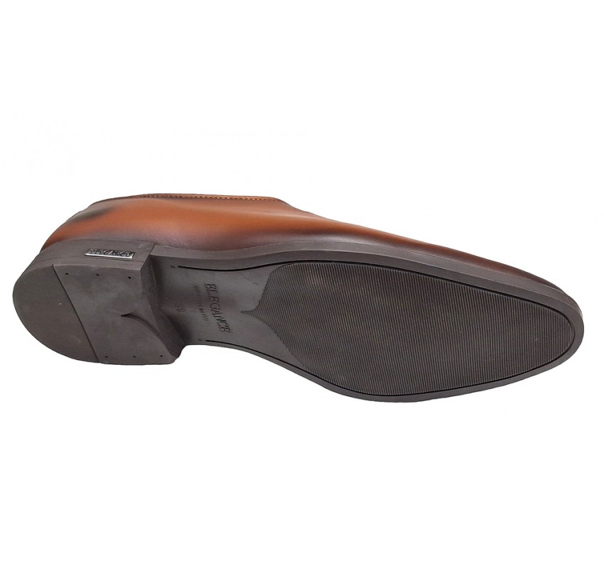 Pantofi barbati eleganti din piele naturala maro coniac GKR71M