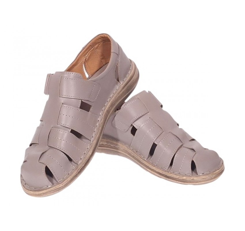 Sandale barbati casual din piele naturala Bej Box GKR73BEJ