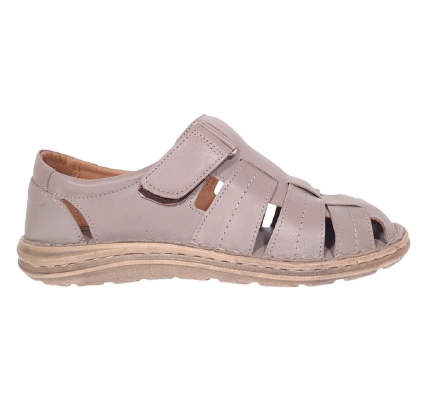 Sandale barbati casual din piele naturala Bej Box GKR73BEJ