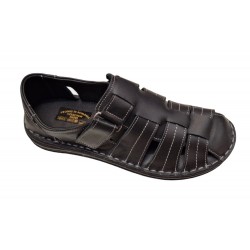 Sandale barbati casual din piele naturala Negru GKR73N