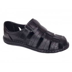 Sandale barbati casual din piele naturala Negru Box GKR73NN