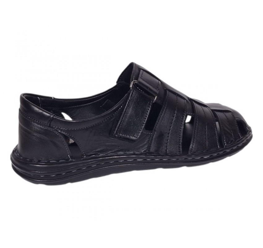 Sandale barbati casual din piele naturala Negru Box GKR73NN