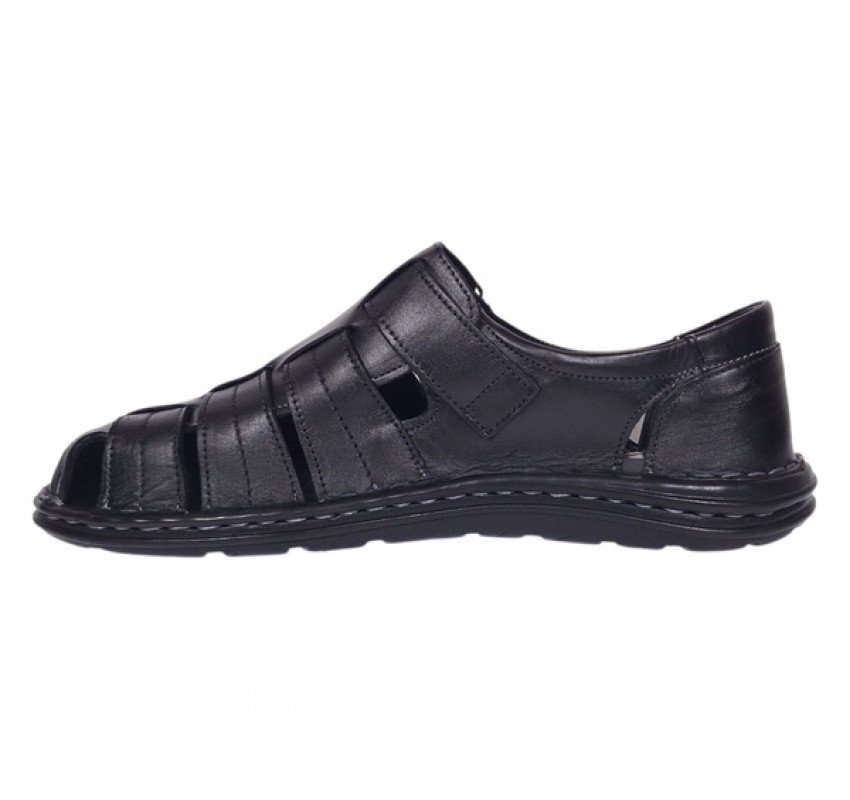 Sandale barbati casual din piele naturala Negru Box GKR73NN