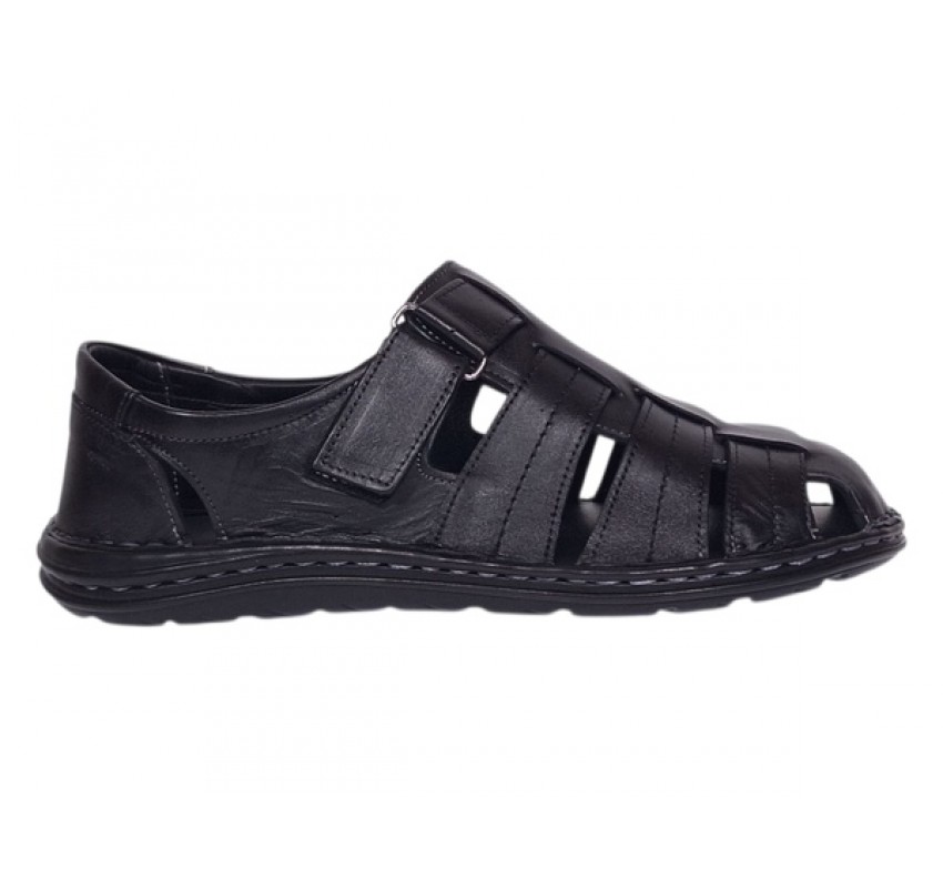 Sandale barbati casual din piele naturala Negru Box GKR73NN