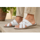 Papuci bărbați albi din piele naturală, cu barete late și talpă flexibilă – GKR74ALB