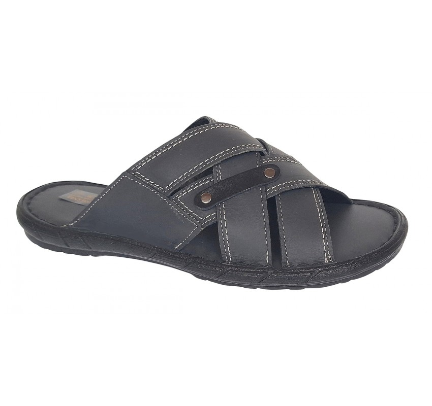 Papuci barbati din piele naturala de culoare Gri inchis - GKR74GRI Papuci barbati din piele naturala de culoare Gri inchis - GKR74GRI