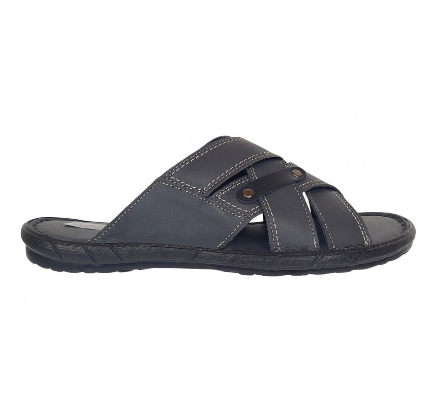 Papuci barbati din piele naturala de culoare Gri inchis - GKR74GRI Papuci barbati din piele naturala de culoare Gri inchis - GKR74GRI