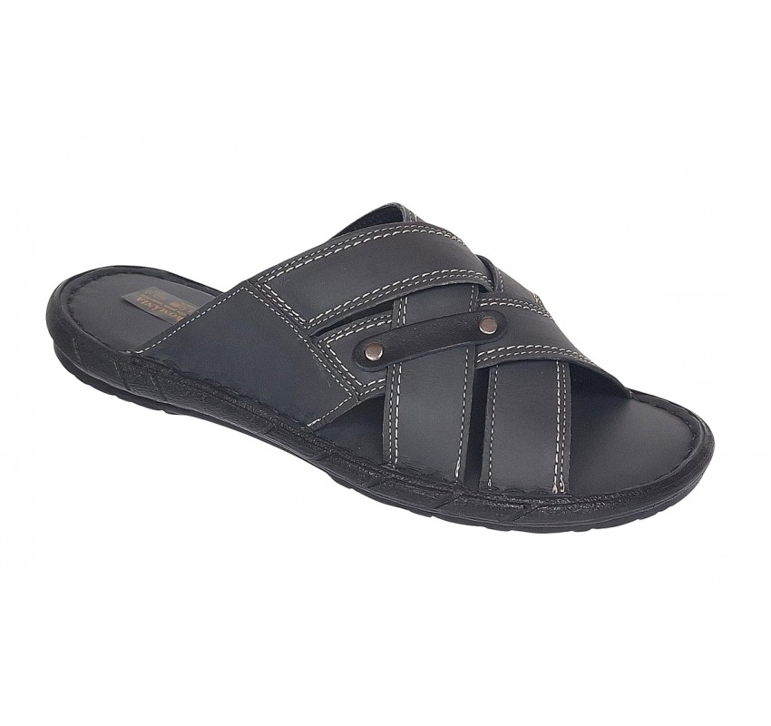 Papuci barbati din piele naturala de culoare Gri inchis - GKR74GRI Papuci barbati din piele naturala de culoare Gri inchis - GKR74GRI