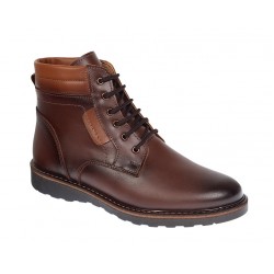 Ghete barbati din piele naturala cu fermoar (imblanite) Corsa Maro GKR7XM