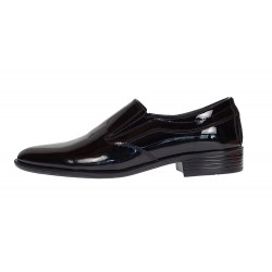 Pantofi barbati eleganti din piele naturala Negru Lac - Model fara siret Mateo