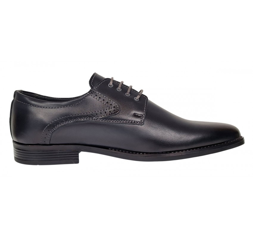 Pantofi barbati eleganti din piele naturala de culoare bleumarin Zidan 819