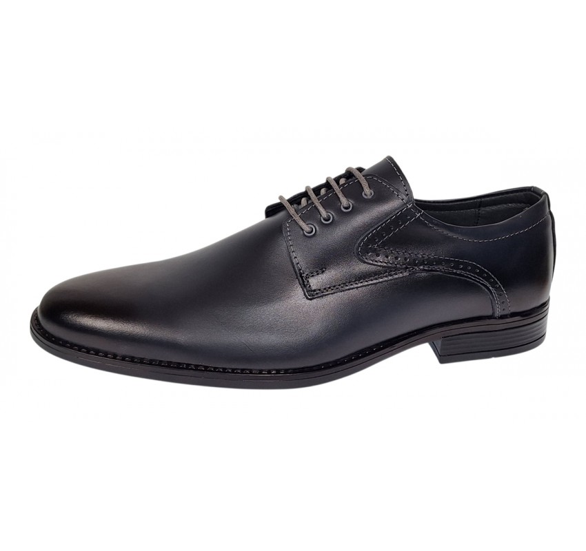 Pantofi barbati eleganti din piele naturala de culoare bleumarin Zidan 819