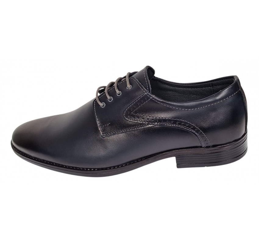 Pantofi barbati eleganti din piele naturala de culoare bleumarin Zidan 819