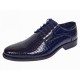 Pantofi barbati eleganti din piele naturala croco lac 819 Bleumarin Inchis