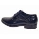 Pantofi barbati eleganti din piele naturala croco lac 819 Bleumarin Inchis