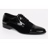 Pantofi bărbați negri din piele naturală lac și velur – eleganți și rafinați GKR819LVN