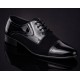 Pantofi bărbați negri din piele naturală lac și velur – eleganți și rafinați GKR819LVN