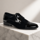 Pantofi bărbați negri din piele naturală lac și velur – eleganți și rafinați GKR819LVN