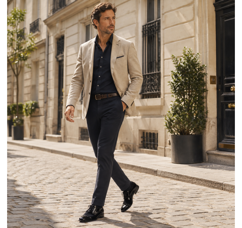 Pantofi bărbați negri din piele naturală lac și velur – eleganți și rafinați GKR819LVN