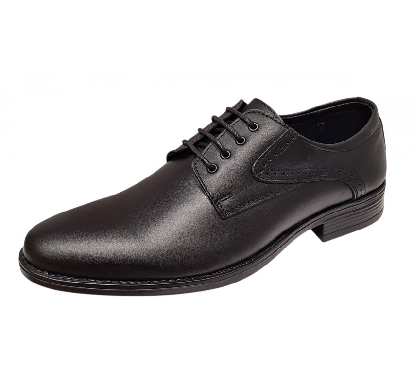 Pantofi barbati eleganti din piele naturala de culoare neagra Zidan 819