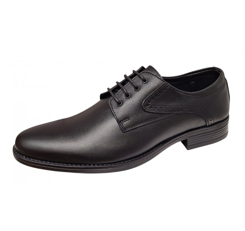 Pantofi barbati eleganti din piele naturala de culoare neagra Zidan 819