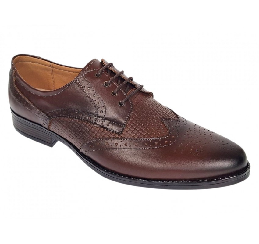 Pantofi eleganti barbati piele naturala Maro Cognac GKR826MC