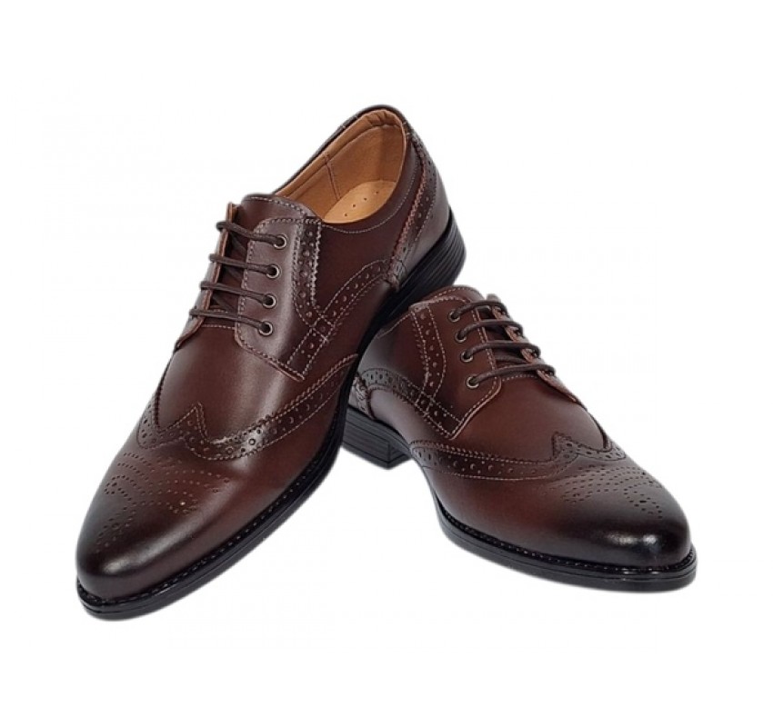 Pantofi barbati Derby Wingtip Brogue din piele naturala GKR826M