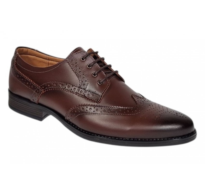 Pantofi barbati eleganti Derby Wingtip Brogue din piele naturala GKR826M