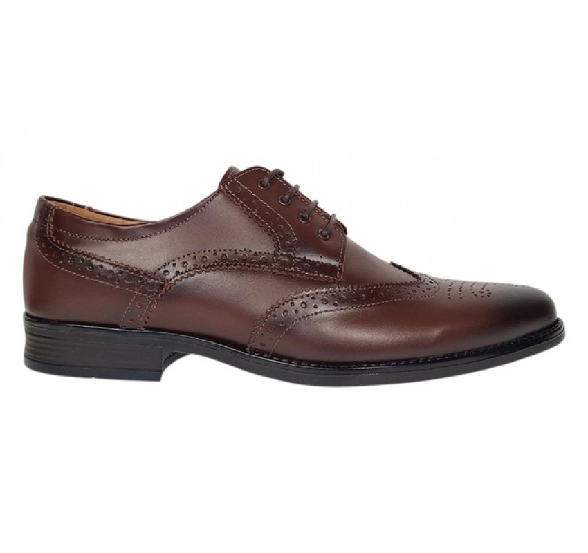 Pantofi barbati Derby Wingtip Brogue din piele naturala GKR826M