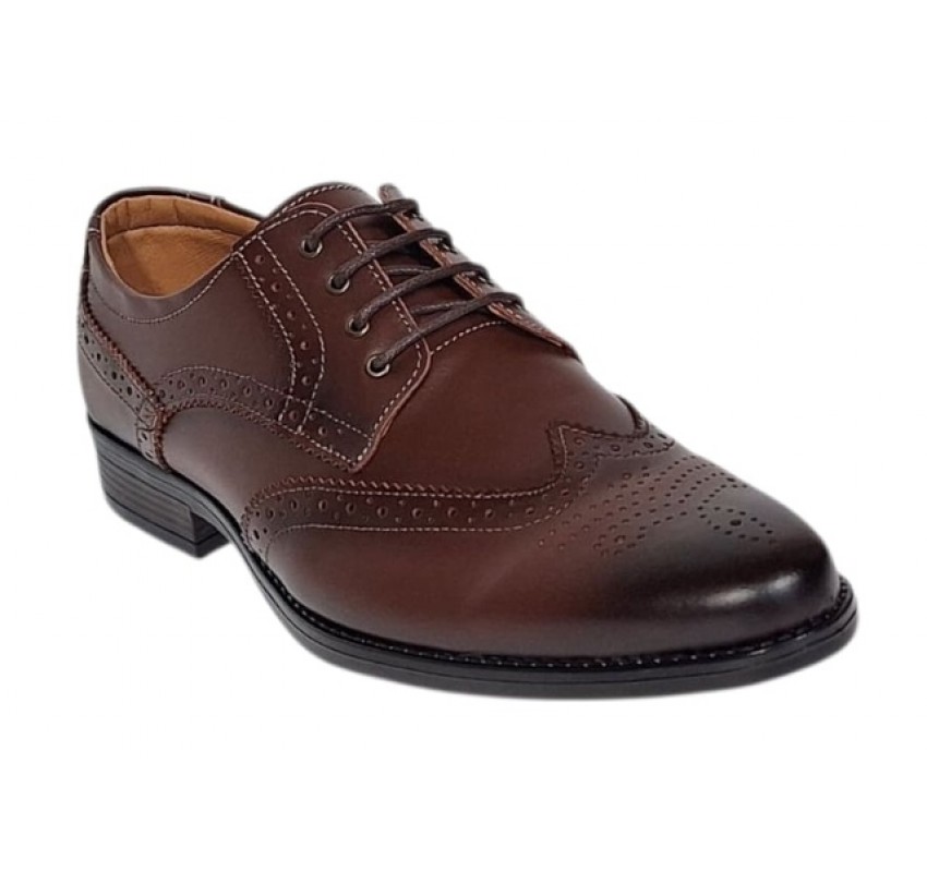 Pantofi barbati Derby Wingtip Brogue din piele naturala GKR826M